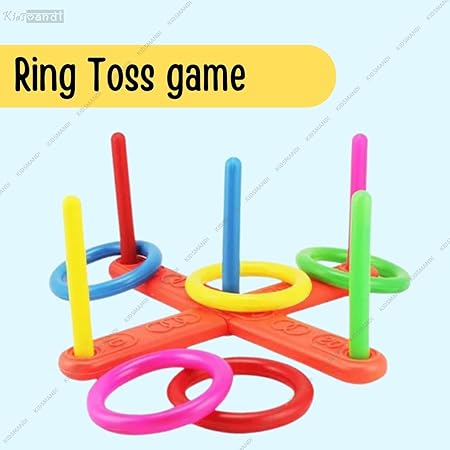 AM3590 Ring Toss Game Indoor Outdoor Fun Ring Game 13 Pcs Activity for Kids - Image 2