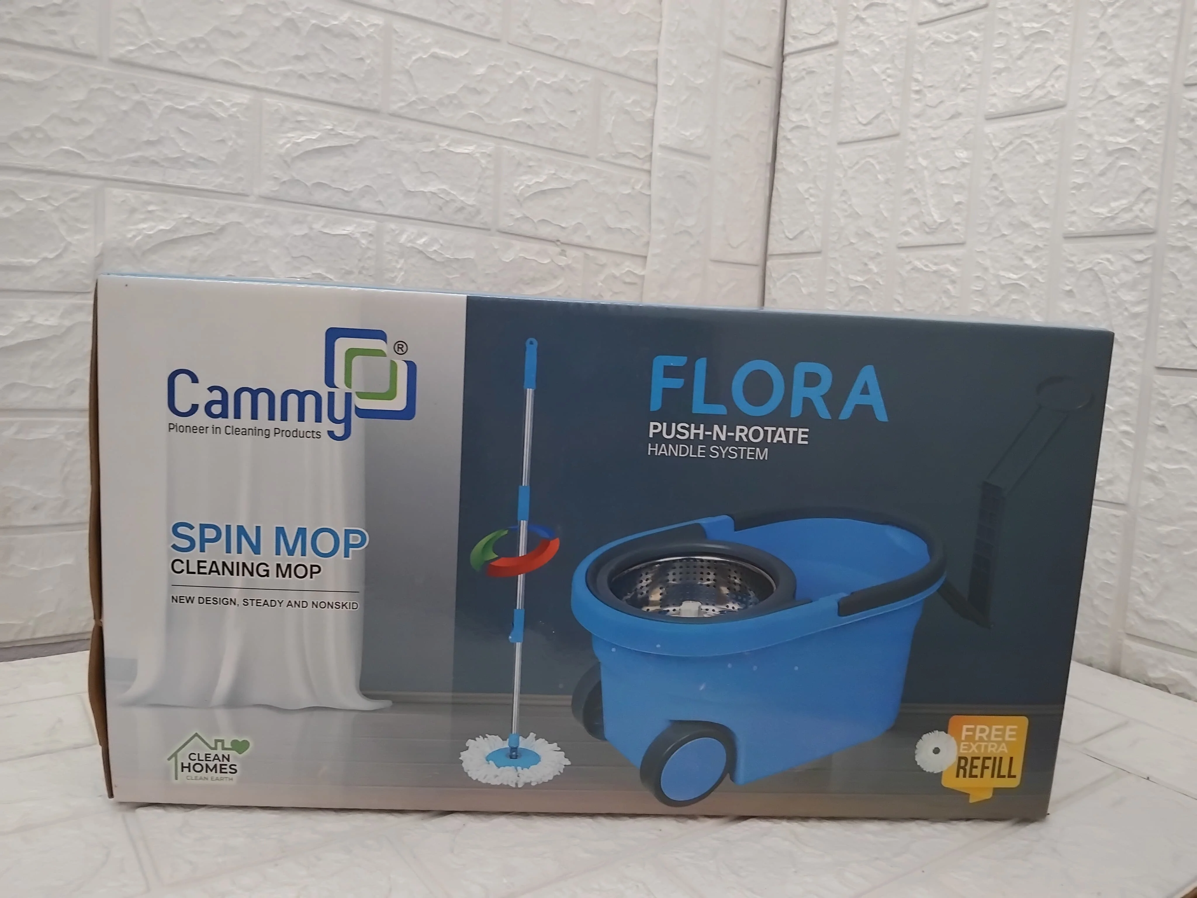 AM3628 Cammy SS Flora Floor Cleaning Mop with Bucket and Microfiber Refill - Image 8