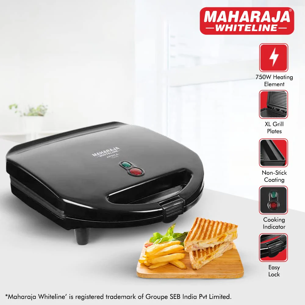 AM3643 Maharaja Whiteline Aprica 750 Watts Toast Sandwich Maker (SM-205) - Image 6