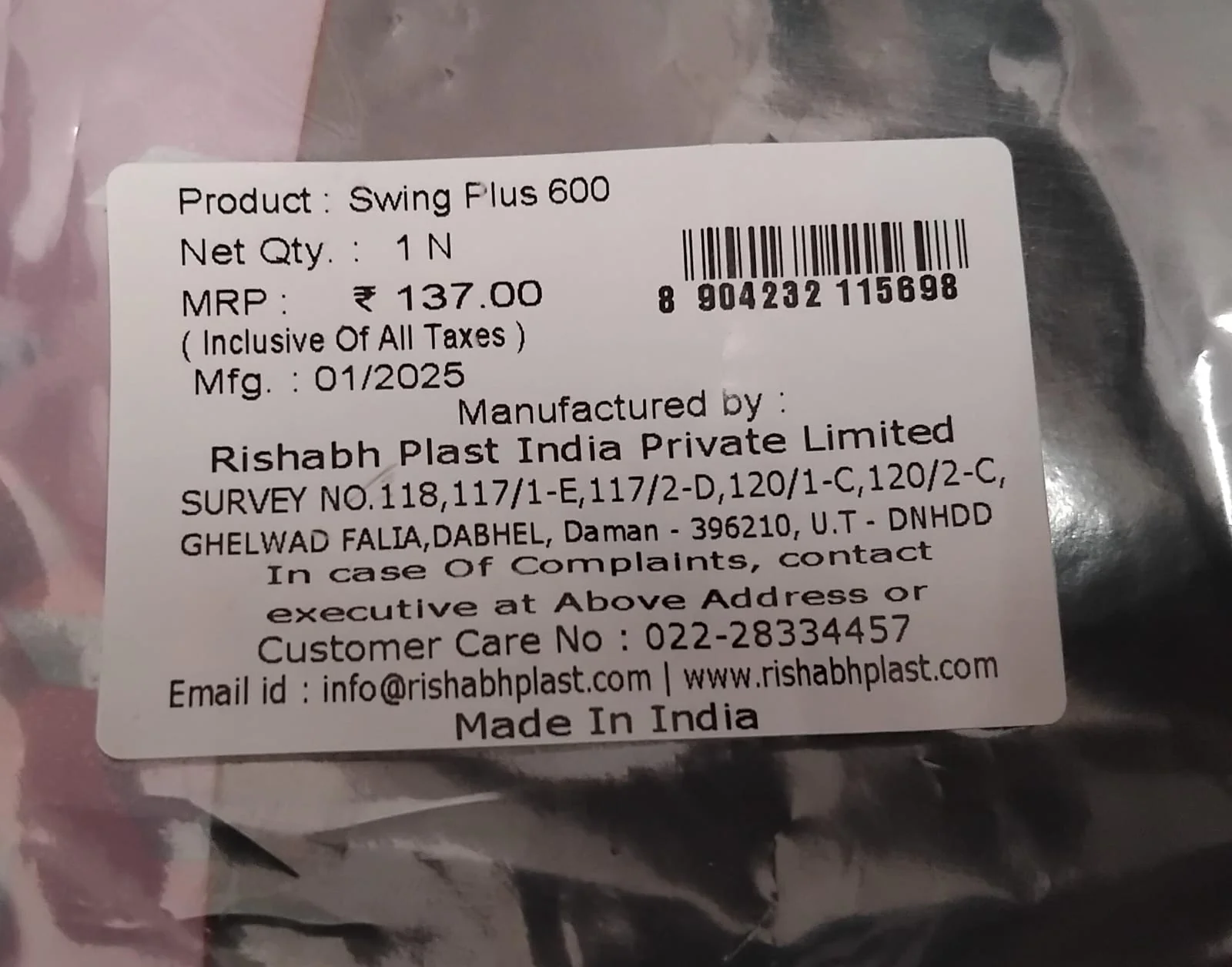 AM3651 Rishabh Swing Plus 600 Water Bottel - Image 8