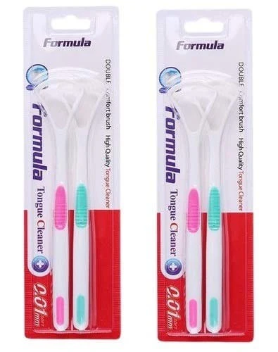 AM3661 Tongue Cleaner Double Tongue Scaper 2 Pcs Set (Multicolour) - Image 8