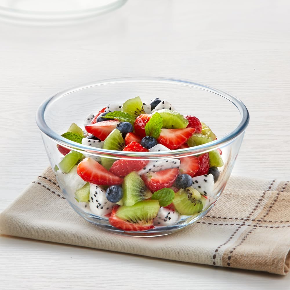 AM3686 Borosil Serving & Mixing Glass Bowl with Lid 900ml (IH22MB009PL) - Image 2