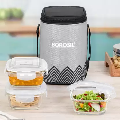 AM3695 Borosil Round 400ml Microwavable Lunch Box Set Of 3 - Image 11