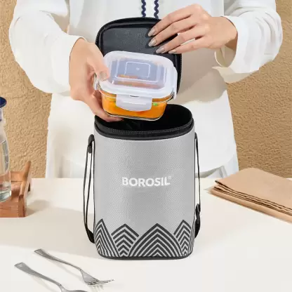 AM3695 Borosil Round 400ml Microwavable Lunch Box Set Of 3 - Image 12