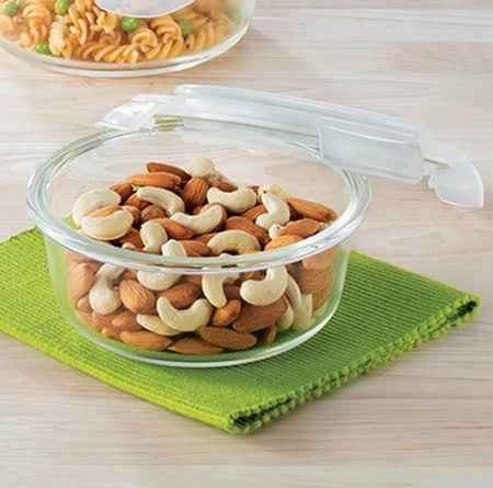 AM3702 Borosil Round 400ml Glass Storage Container For Kitchen 1 Pcs - ICYGCHRS400