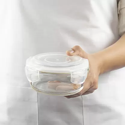 AM3702 Borosil Round 400ml Glass Storage Container For Kitchen 1 Pcs - ICYGCHRS400 - Image 2