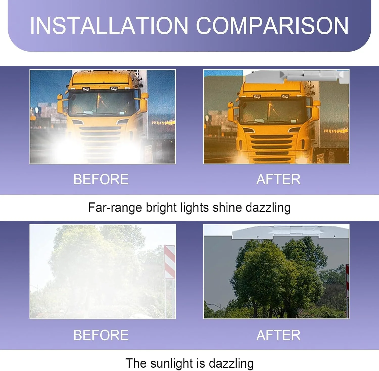 AM3707 2 in 1 Universal Car Sun Visor, HD Day Night Driving Visor - Image 5