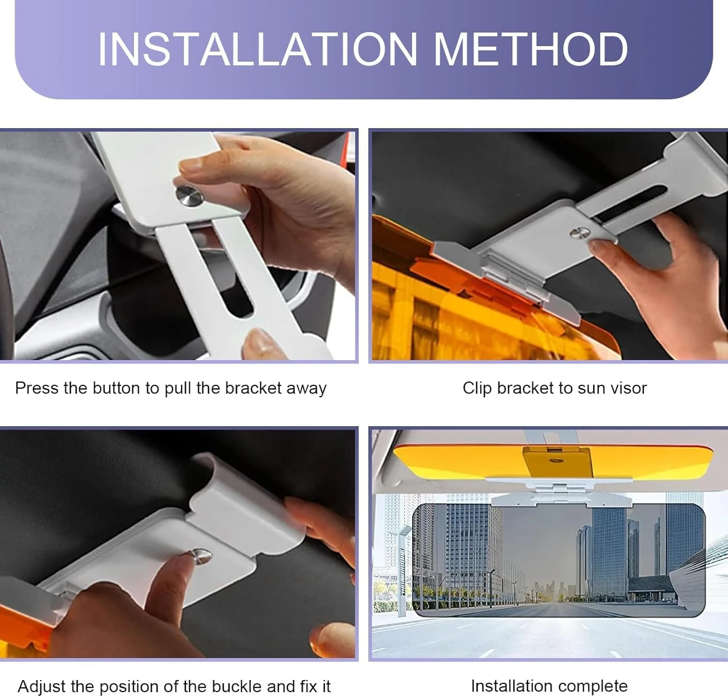 AM3707 2 in 1 Universal Car Sun Visor, HD Day Night Driving Visor - Image 6