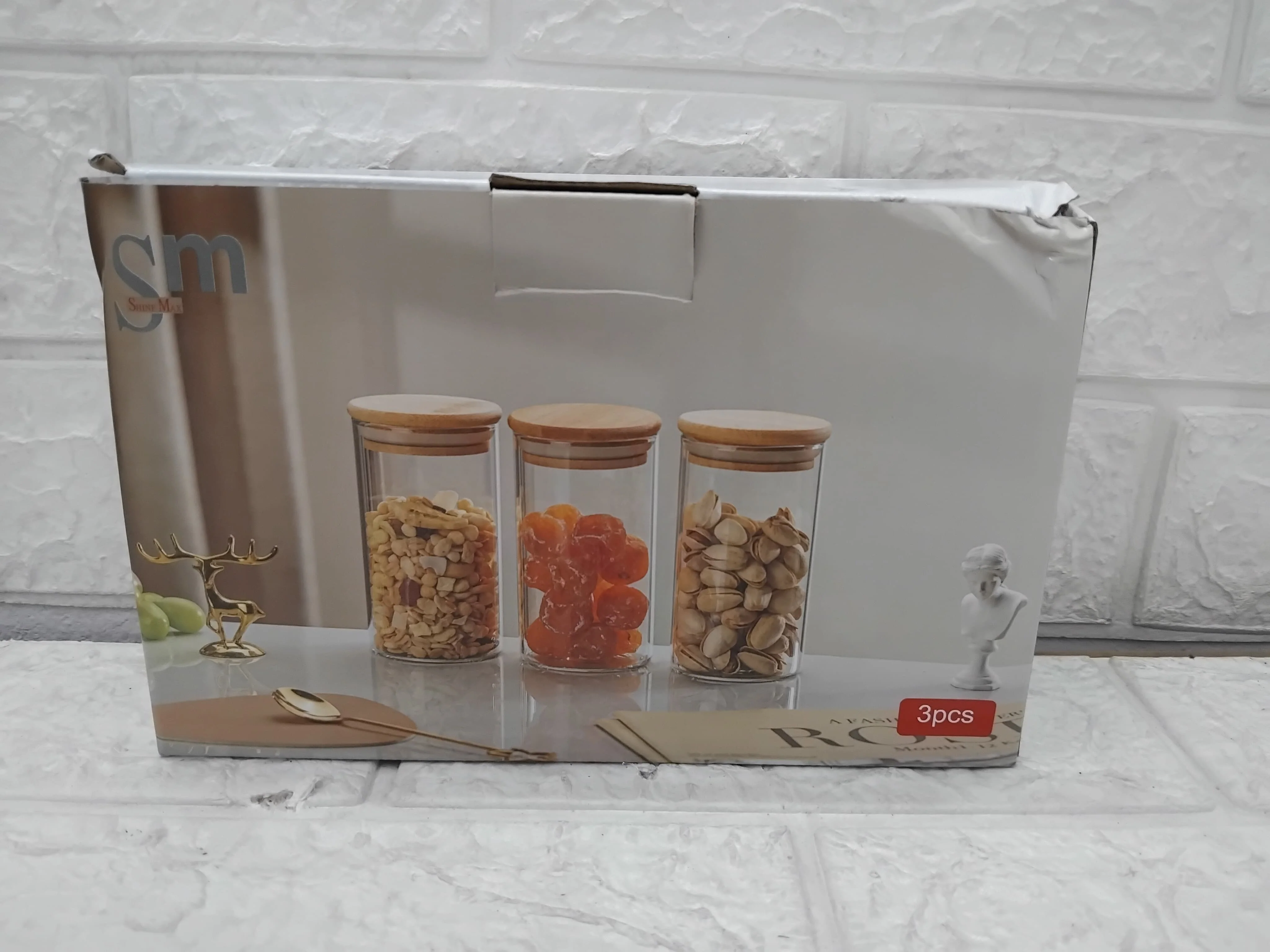 AM3727 Borosilicate Round Containers With Airtight Bamboo Wooden Lids (SMBJ05320L3) - Image 8