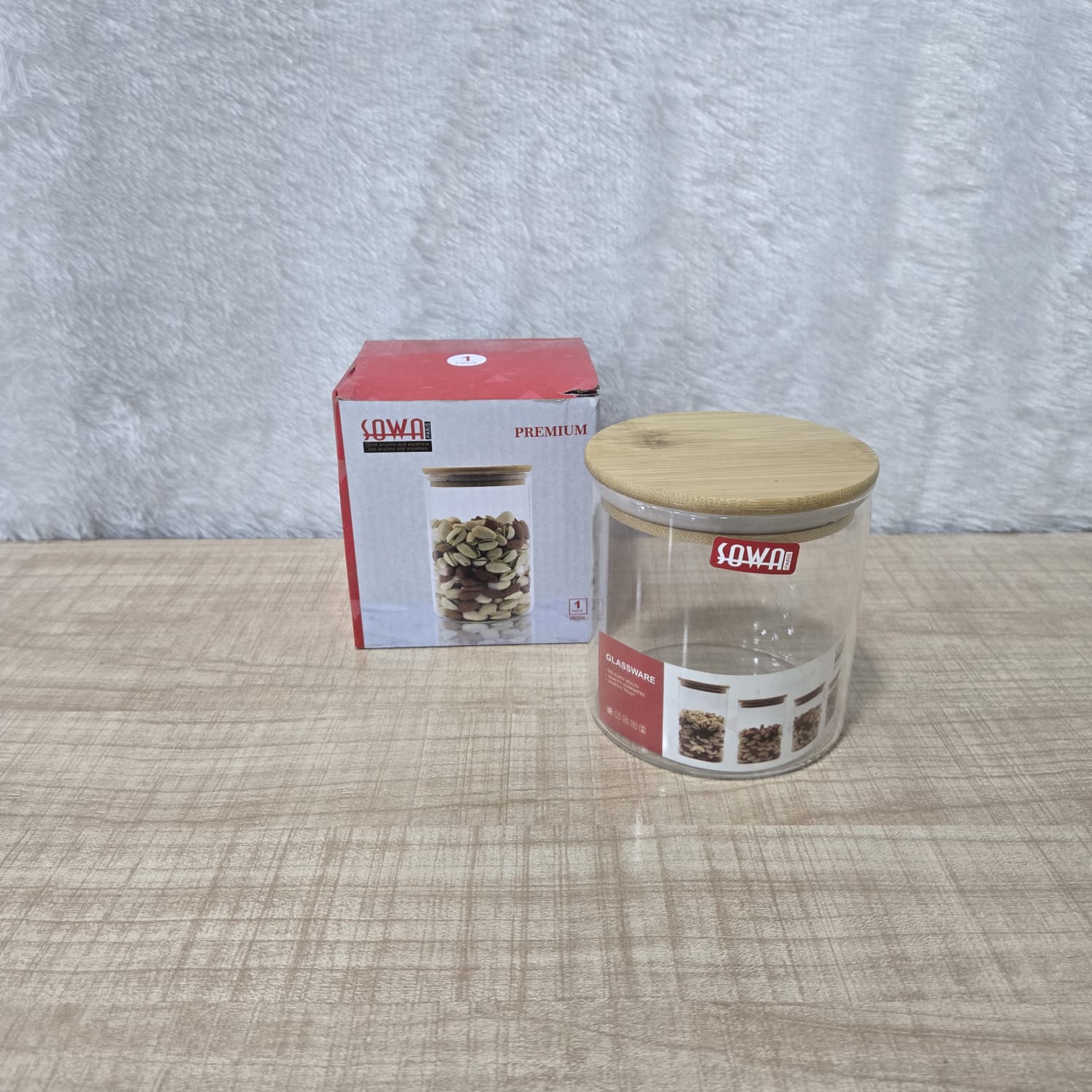 AM3729 Carre Glass Jar with Wooden Airtight  Bamboo Lid for kitchen 1 Pcs - Image 10