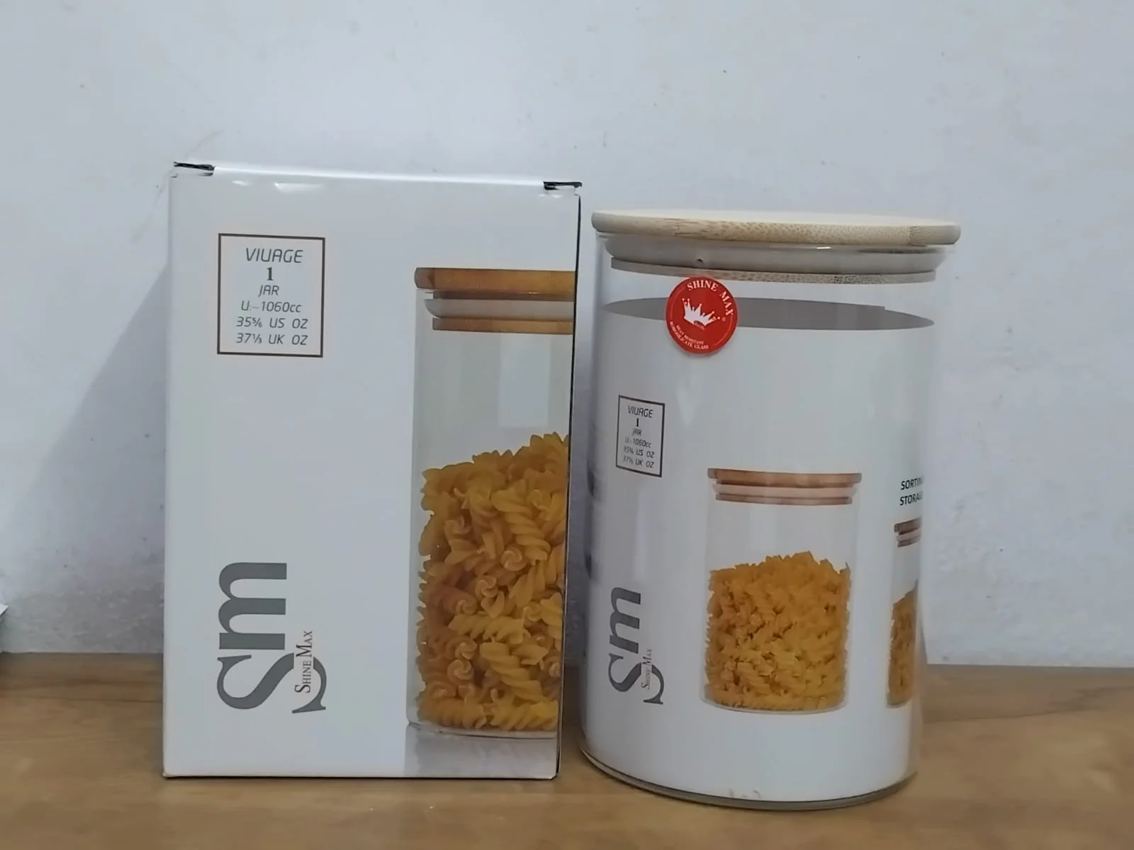 AM3730 ShineMax Borosilicate Glass Containers with airtight Wooden Lid 1 Pcs - Image 11
