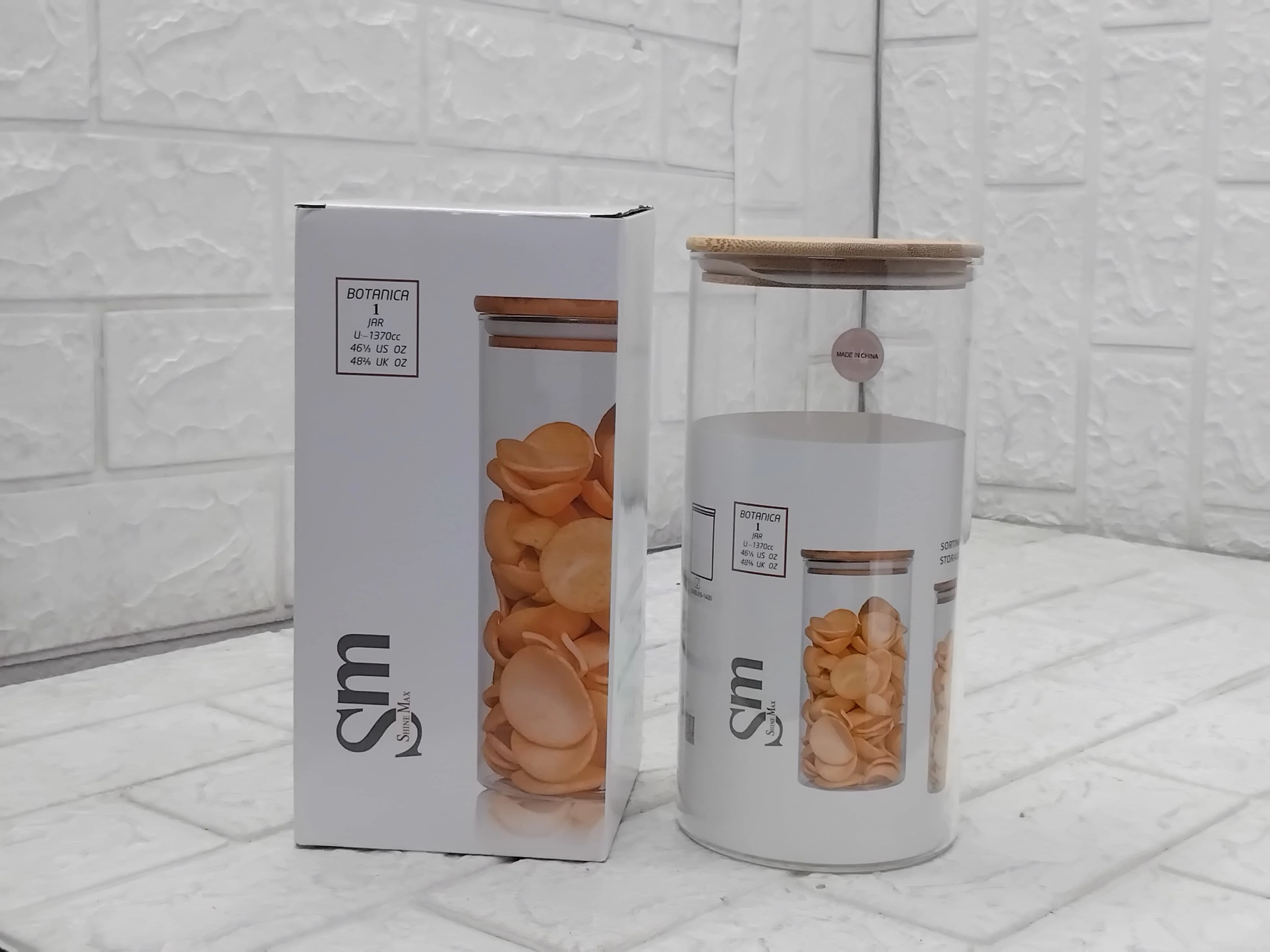 AM3731 Botanica Glass 1400ml Storage Jar with Air Tight Bamboo Lid - 1 Pcs - Image 10