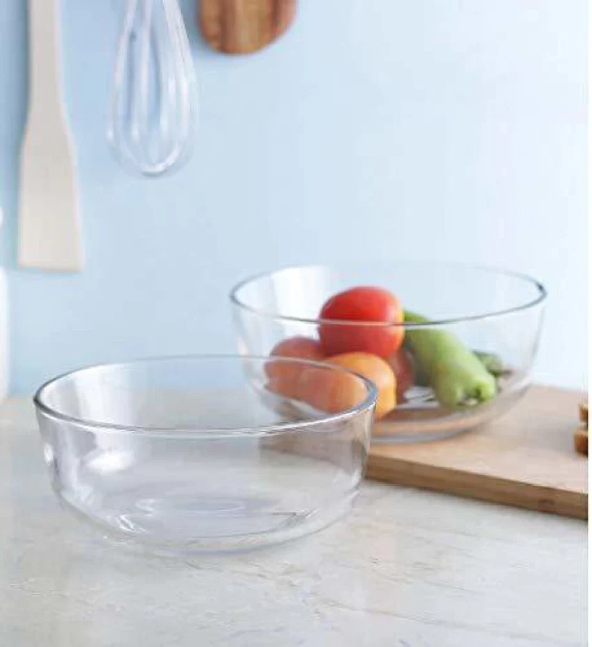 AM3735 Langxu 2200ml Glass Mixing Bowl Microwave Safe Set of 2 (LXW112) - Image 2
