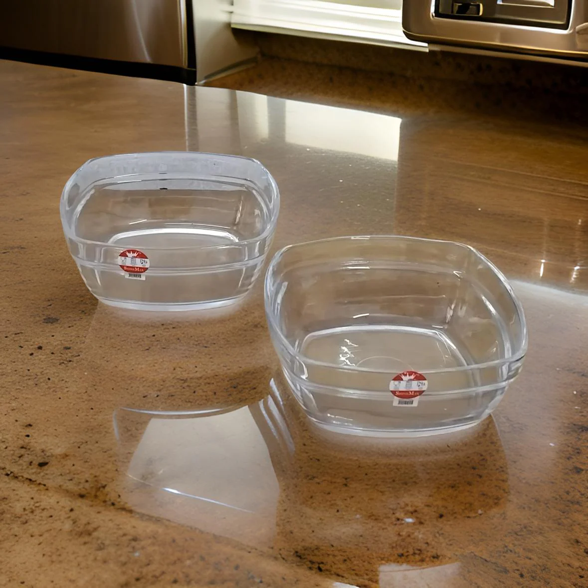 AM3737 Shine Max The Precious Series Square 1150ml Glass Bowl Set of 2 (SMB2015)-LXW132-4 - Image 2