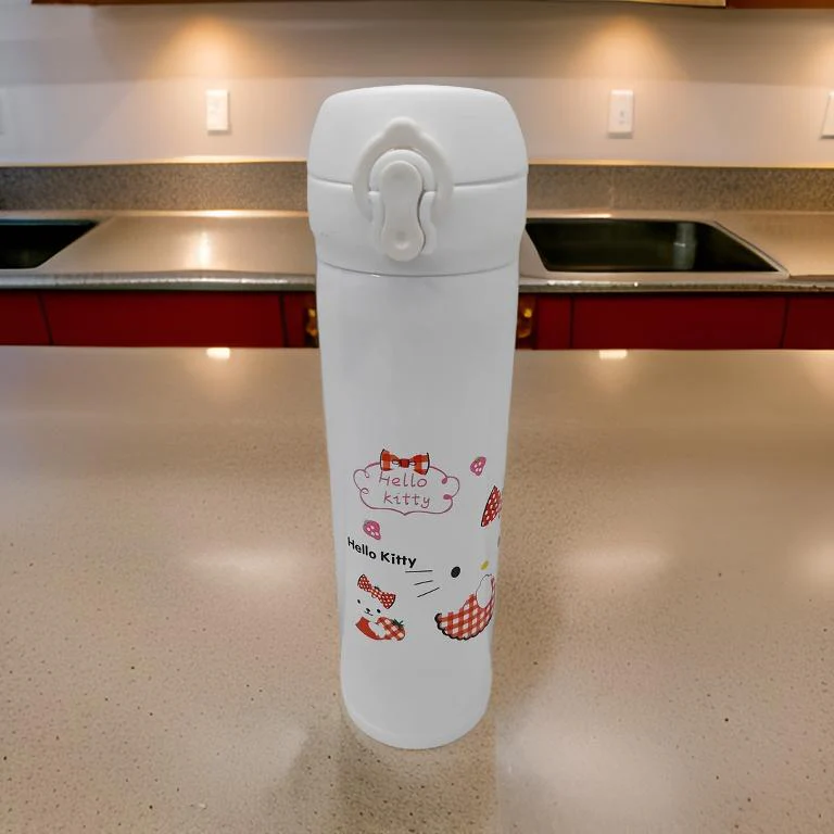 AM3740 Stainless Steel Kitty Insulated Water Bottle White 500ml 1 Pc - Image 2