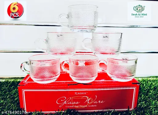 AM3743 Shine Max Glass Tea Cup 93ml Pack of 6Pcs - Image 3