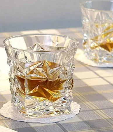 AM3750 Diamond Crystal Cut Whiskey Glasses Set of 6 Pcs