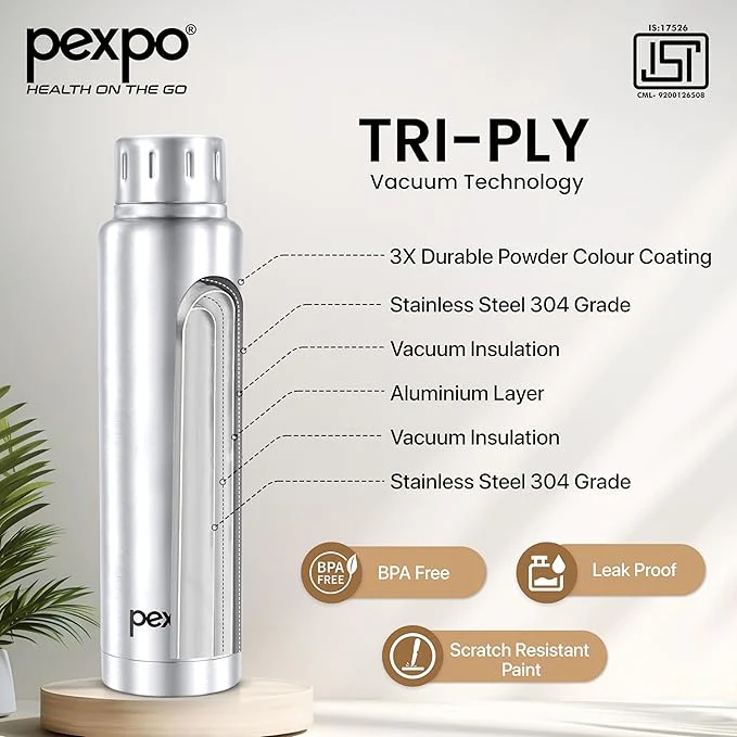 AM3778 Pexpo Cameo Vacuum Insulated Stainless Steel Water Bottle - Image 4