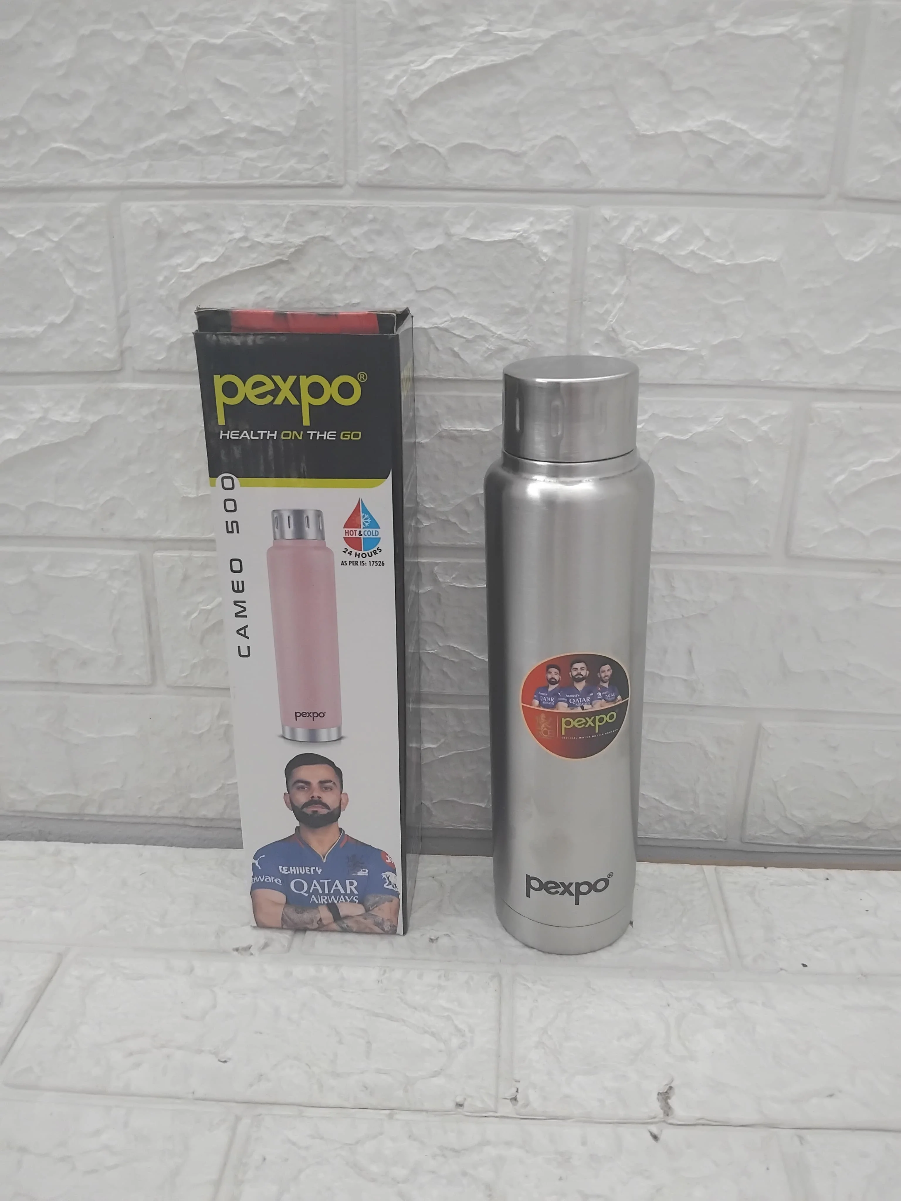 AM3778 Pexpo Cameo Vacuum Insulated Stainless Steel Water Bottle - Image 5