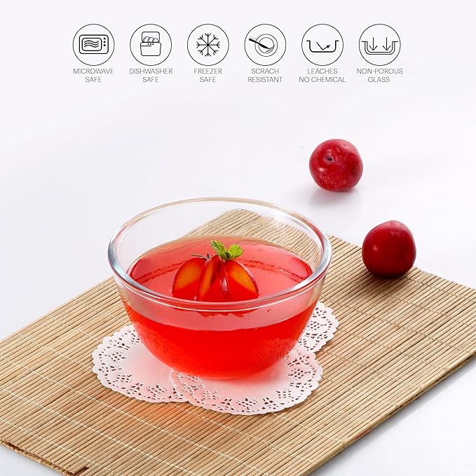 AM3783 CELLO Ornella Glass Mixing Bowl 500ml Without Lid - Image 2