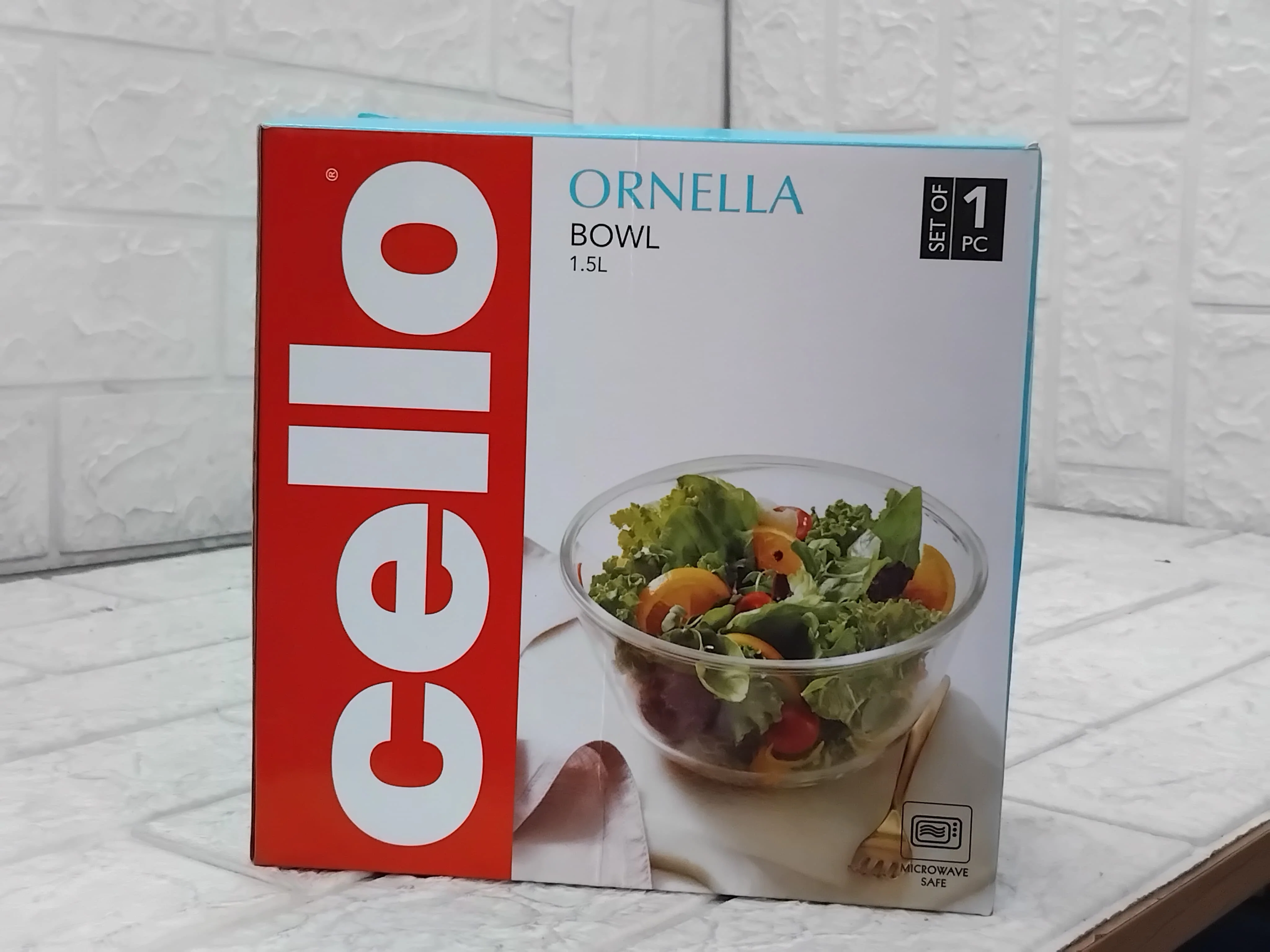 AM3785 CELLO Ornella Glass Mixing Bowl 1500ml Without Lid - Image 7