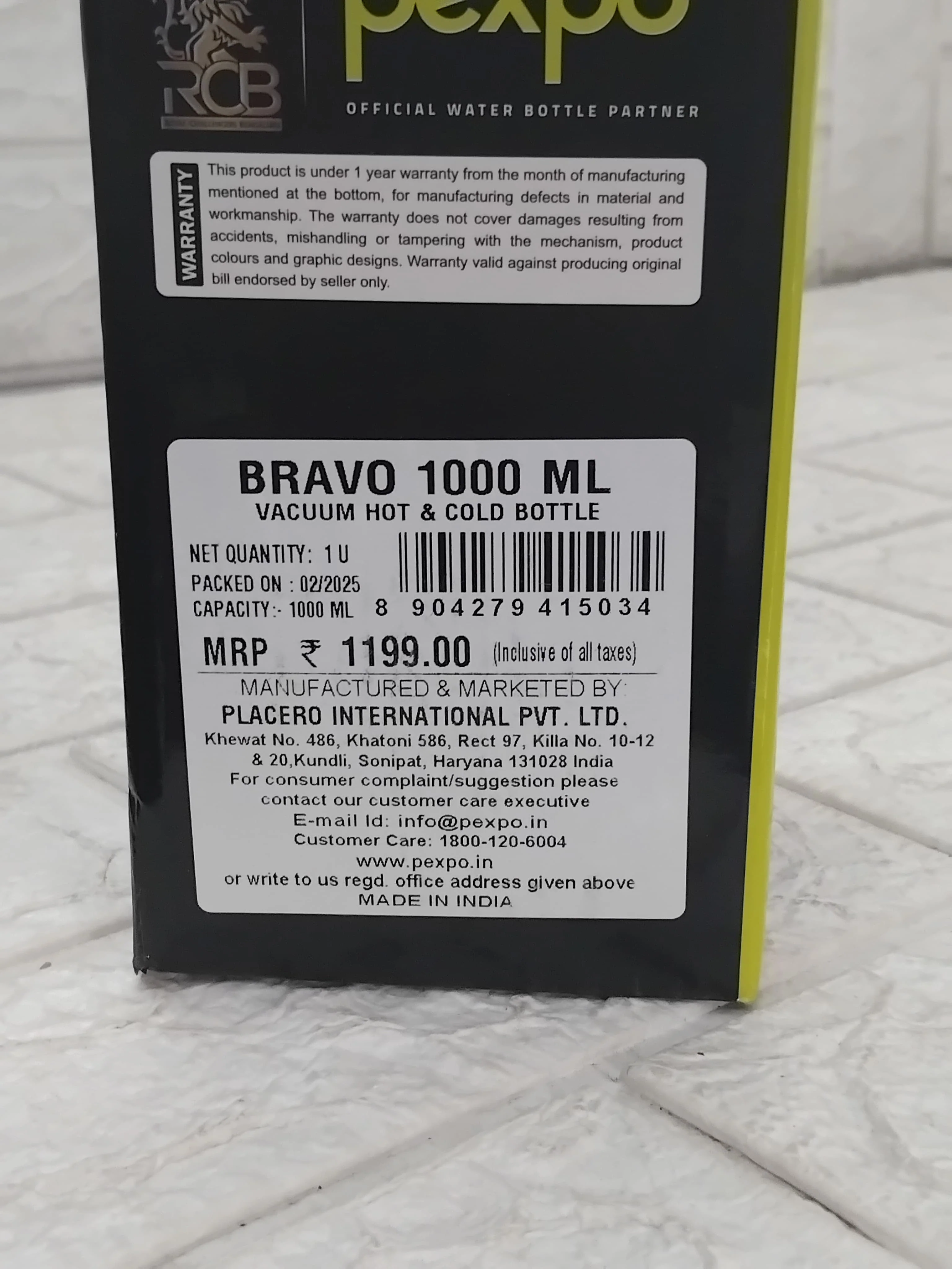 AM3793 Pexpo Bravo Stainless Steel Water Bottle 1000 - Image 12