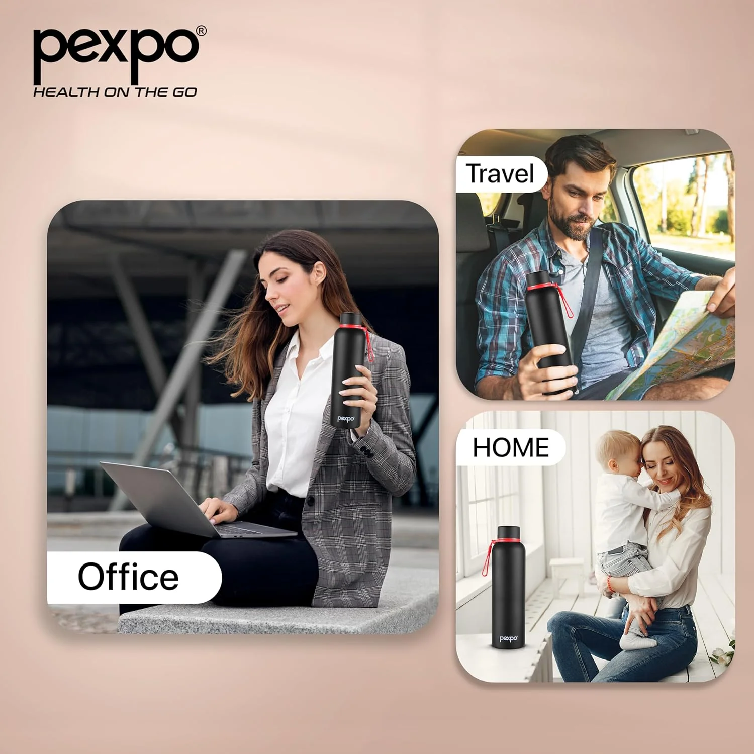 AM3793 Pexpo Bravo Stainless Steel Water Bottle 1000 - Image 2