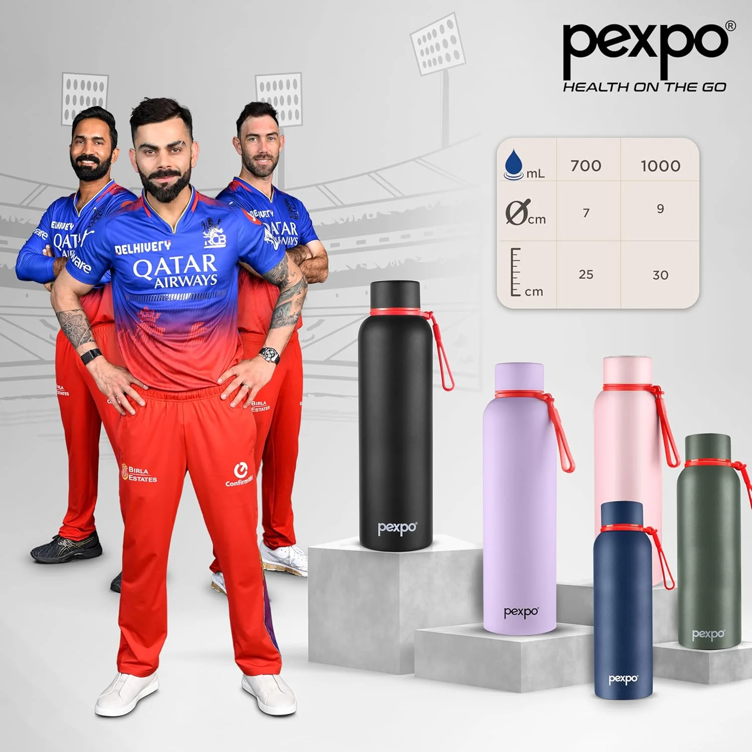 AM3793 Pexpo Bravo Stainless Steel Water Bottle 1000 - Image 4