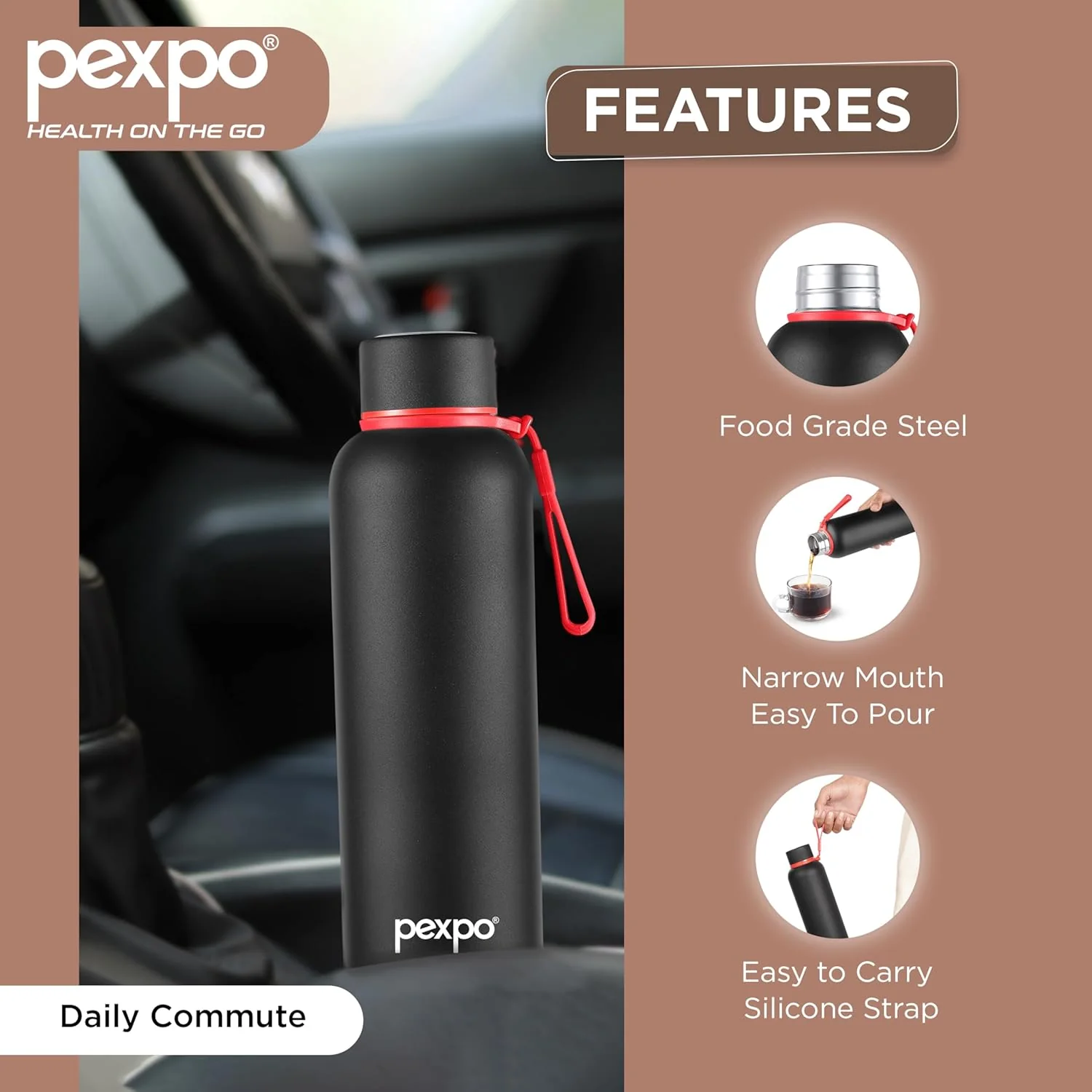 AM3793 Pexpo Bravo Stainless Steel Water Bottle 1000 - Image 6