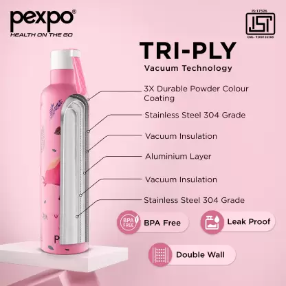 AM3795 Pexpo Oslo Art Stainless Steel Water Bottle 750 - Image 3