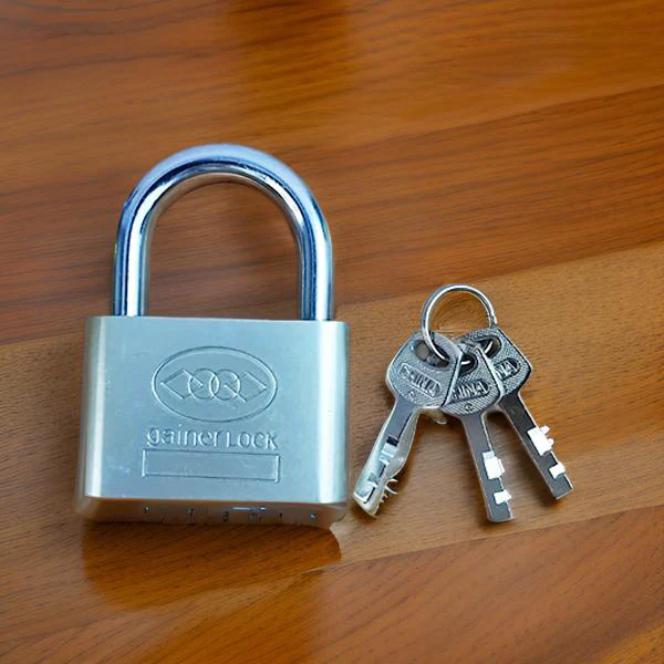 AM3861 Gainer Silver Steel Padlock with 3 Key (70 mm) - Image 2