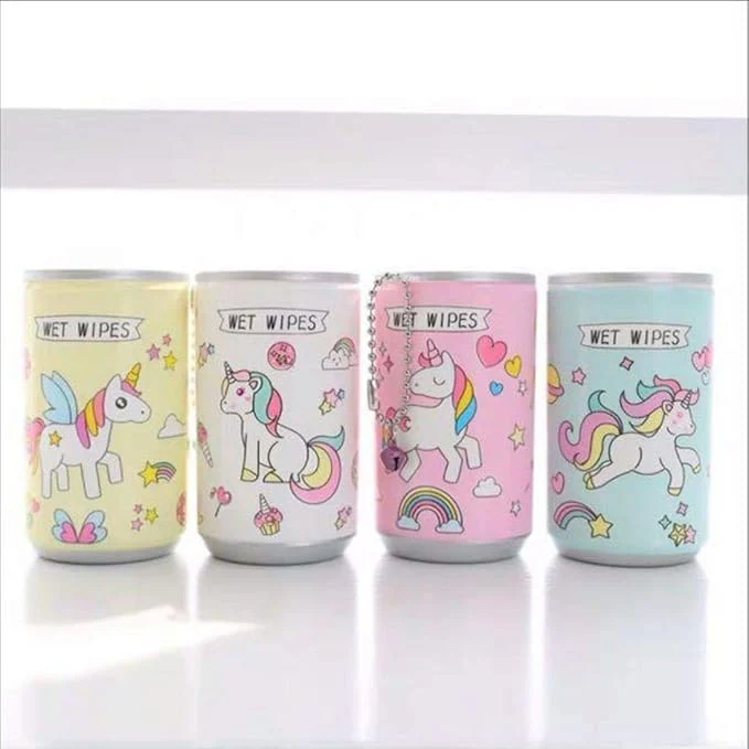 AM3863 Unicorn Mini Baby Wet Wipes Tin Pack ,Tissue Can for Cleaning Face Body - Image 2