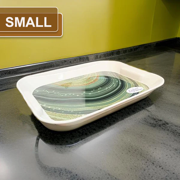 AM3866 Printed Plastic Salute Small Serving Tray - 1 Pcs (Multi-Design)