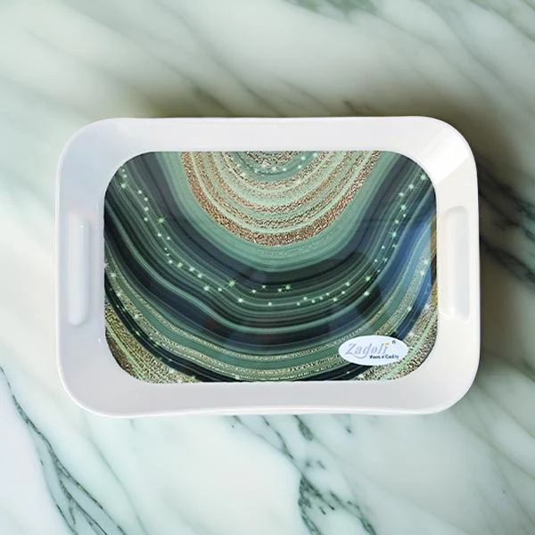AM3866 Printed Plastic Salute Small Serving Tray - 1 Pcs (Multi-Design) - Image 2