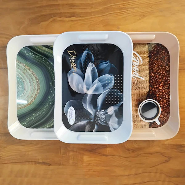 AM3866 Printed Plastic Salute Small Serving Tray - 1 Pcs (Multi-Design) - Image 3