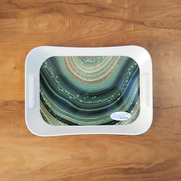 AM3866 Printed Plastic Salute Small Serving Tray - 1 Pcs (Multi-Design) - Image 4