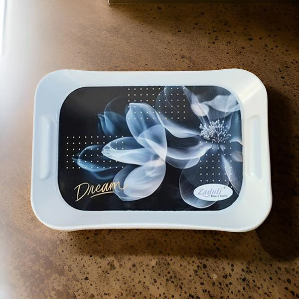AM3867 Printed Plastic Salute Medium Serving Tray - 1 Pcs (Multi-Design) - Image 2