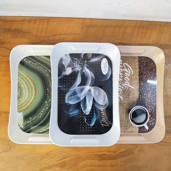 AM3867 Printed Plastic Salute Medium Serving Tray - 1 Pcs (Multi-Design) - Image 3