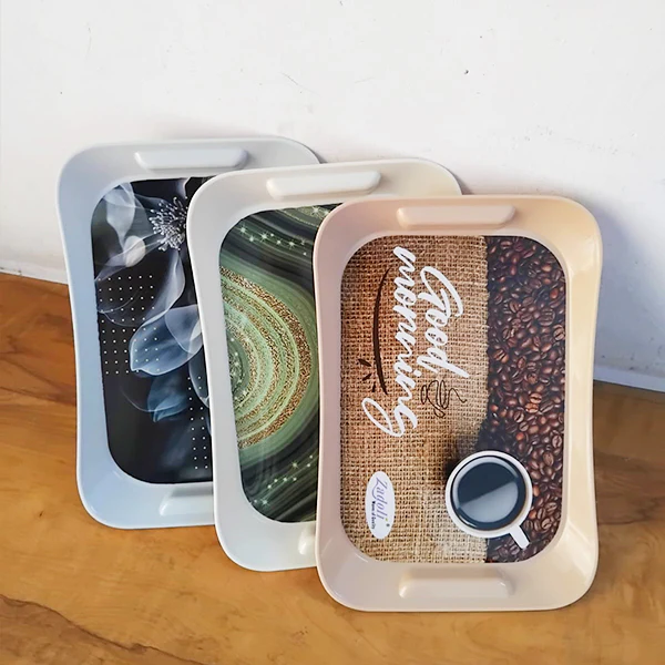 AM3867 Printed Plastic Salute Medium Serving Tray - 1 Pcs (Multi-Design) - Image 5