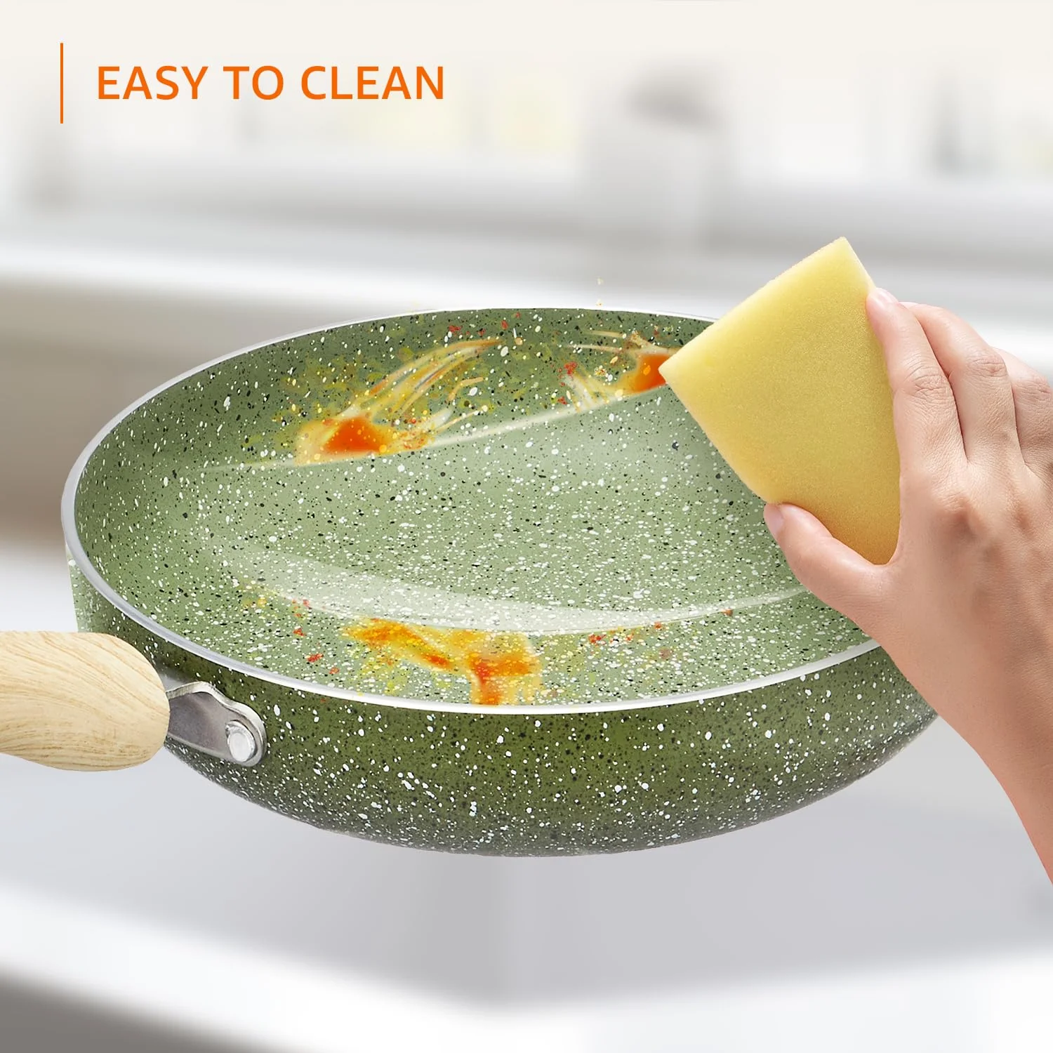 AM3908 Delizio Green Granite Coating Fry Pan 24Cm - Image 3