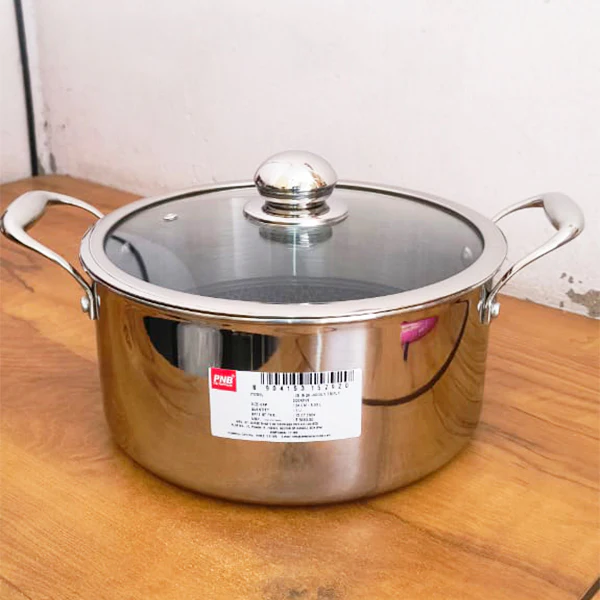 AM3913 PNB Kitchenmate Triply Cookpot with Glass Lid 24Cm - Image 8