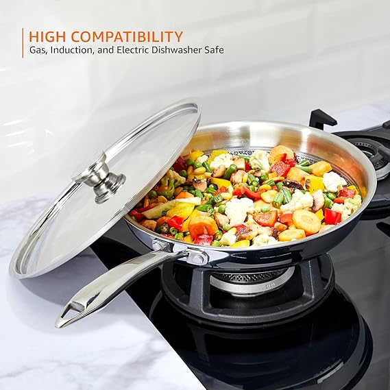 AM3917 PNB TRIPLY WOK WITH GLASS LID 28CM - Image 4