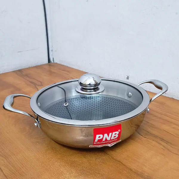 AM3926 PNB Kitchenmate Triply Karahi With Glass Lid 24cm - Image 7