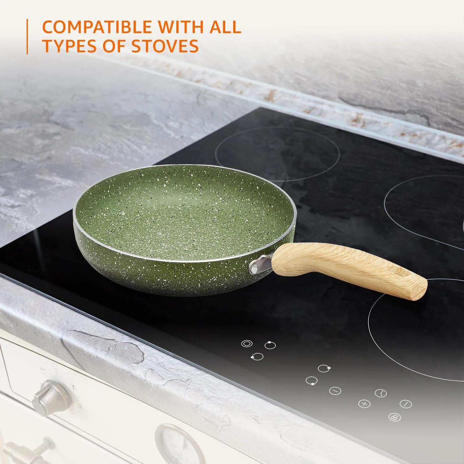 AM3909 Delizio Green Granite Coating Fry Pan 22Cm - Image 4