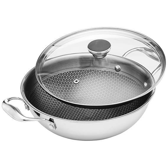 AM3923 PNB Kitchenmate Triply Karahi With Glass Lid 22cm - Image 2