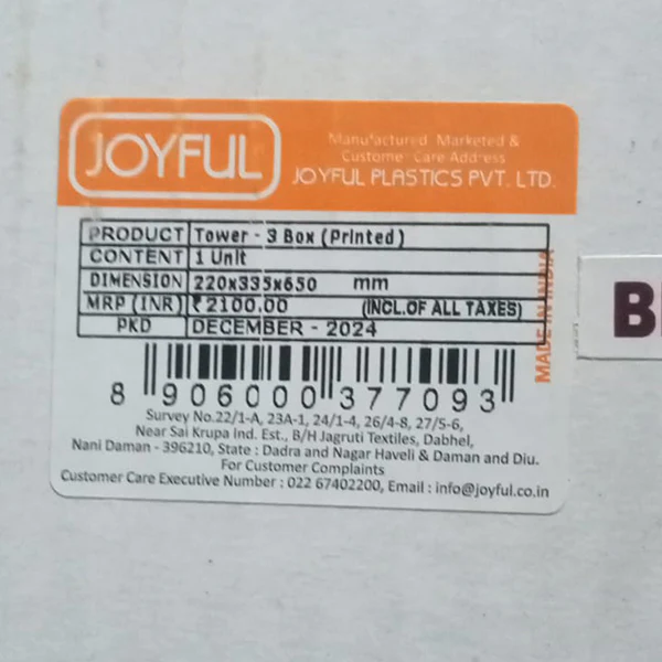 AM3943 Joyful Tower 3 Slim Plastic Modular Drawer - Image 7