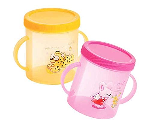 AM3958 Joyful Hello Baby Plastic Sipper Cup with Double Handle (1Pc Will be Sent Colour May Vary, 300 ml) - Image 2