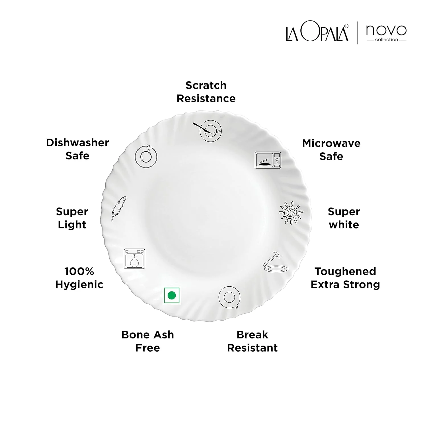 AM3964 La Opala, Novo Collection, Opal Glass Dinner Set 35 pcs - Image 4