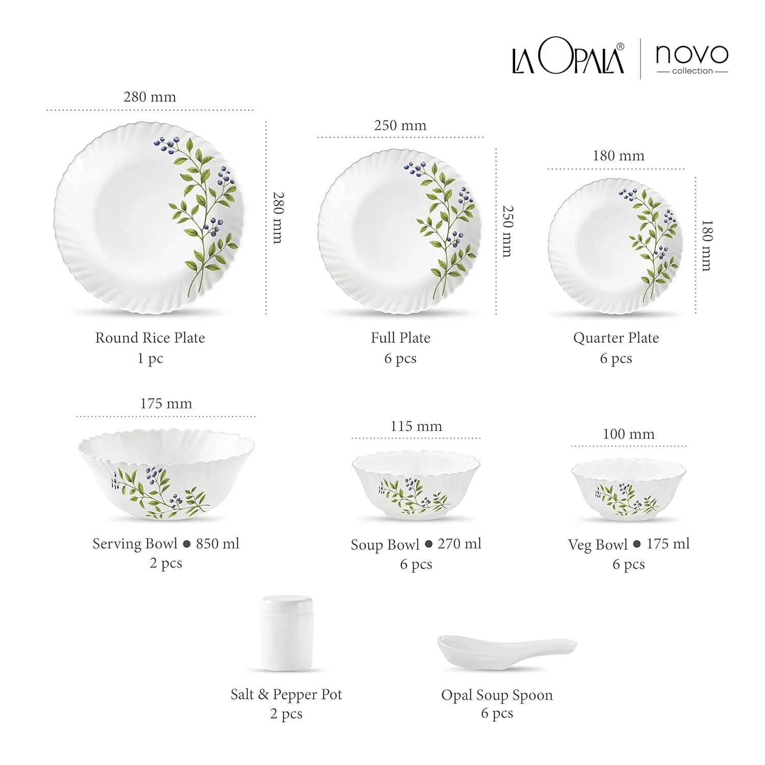 AM3964 La Opala, Novo Collection, Opal Glass Dinner Set 35 pcs - Image 6