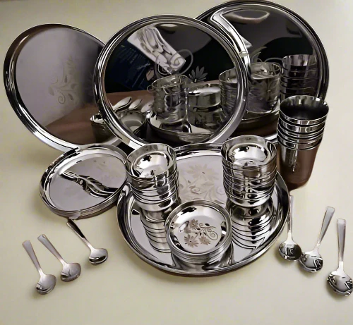 AM3966 Madhuram Exclusive Dinner Set Stainless Steel 42 Pcs Set - Image 3